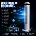 Elite 6-in-1 Bladeless Tower Fan with 70° Oscillation, Remote Control & Timer